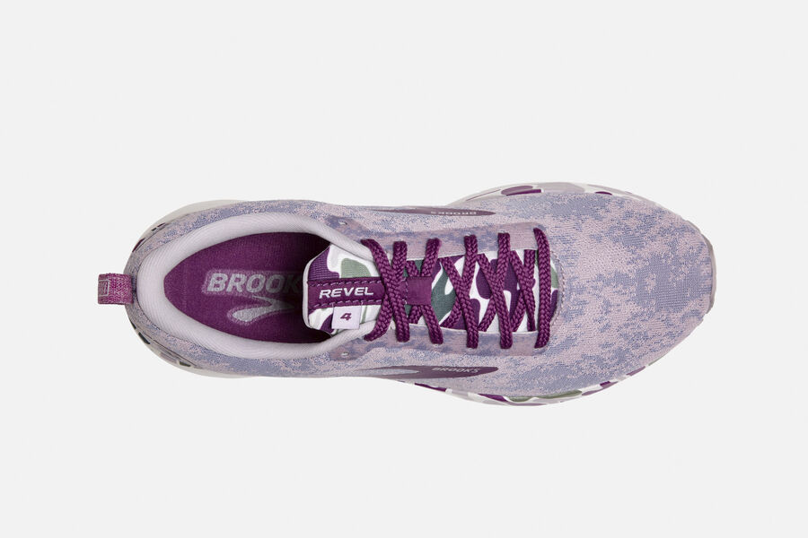 Brooks Running Shoes Womens Purple/White - Revel 4 Road - 9138-LKREN